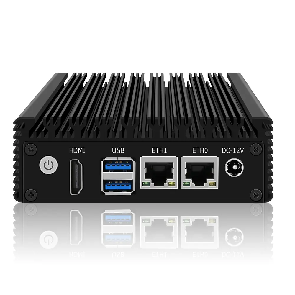 X86 Router lembut tanpa kipas J4125 J4105 N4000 Quad Core 2x i226-V 2.5G Nics Industrial Mini PC NVMe 2xUSB3.0 Firewall PC komputer