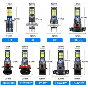 Nuova Luce Fendinebbia Anteriore LED Bicolore 12V 1200LM 7.5W 24smd 9006 H11 H16 H4 H7 Universale, Vendita Calda Transfrontaliera - Product Image 2