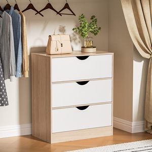 Commode moderne à 3 tiroirs personnalisée OEM, grand meuble de rangement en bois pour salon, tables consoles en chêne <span class=keywords><strong>blanc</strong></span>, petites dimensions - Product Image 1