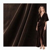 Tissu en velours tissé de luxe en soie et viscose, écologique, respirant, poids moyen 180 GSM, couleur personnalisée, pour vêtements de nuit et robes