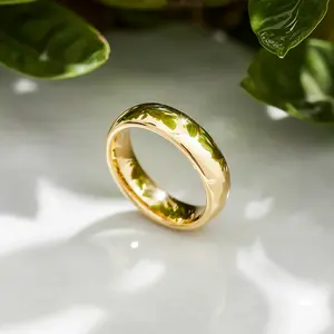 Best Selling custom 6mm Domed Style High Polished Finished 18K Gold Plated tungsten ring for wedding Men and Women rings