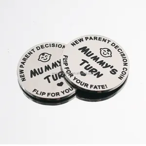 WD Custom new baby decision making coin parent mom and dad newborn make decision coin