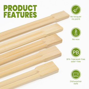 Baguettes en bambou Baguettes à sushi Baguettes en bambou jumelles jetables chinoises personnalisées Vente en gros en vrac - Product Image 5