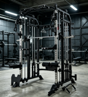 Máquina Smith Multifunción, Equipo de Fitness Comercial Todo en Uno, Entrenador Smith, Soporte para Sentadillas, Cable Crossover, Entrenamiento con Pesas