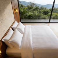 Draps de lit en coton égyptien 300 fils, draps et taies d'oreiller en coton égyptien 300 fils pour hôtels de luxe