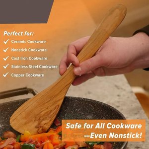 Ensemble d'ustensiles de cuisine durables et sans danger pour les aliments en bois d'olivier, 5 pièces, avec logo et couleur personnalisables - Product Image 3