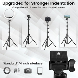 Soporte de trípode multifuncional ajustable de aluminio plegable portátil de 65 pulgadas Capacidad de carga de 3kg para fotografía de cámara de teléfono - Product Image 4