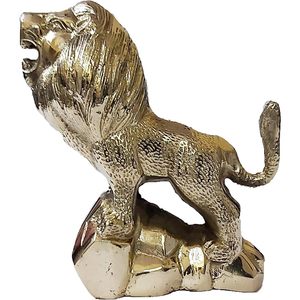 PARIJAT artesanía latón Lucky Lion estatua Art Deco diseño estilo Vintage para el hogar y la Oficina Decoración Guardian Lion figurita (1) - Product Image 2