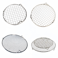 Grille de barbecue ronde en acier inoxydable 304, antiadhésive, réutilisable pour une utilisation en extérieur