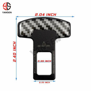 Boucle <span class=keywords><strong>de</strong></span> <span class=keywords><strong>ceinture</strong></span> <span class=keywords><strong>de</strong></span> siège <span class=keywords><strong>de</strong></span> voiture en Fiber <span class=keywords><strong>de</strong></span> carbone, mm, boucle d'alarme, bouchon, Clip d'avertissement, prise - Product Image 3