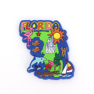 Imán de Refrigerador de Goma Suave de PVC Personalizado, Mapa de Florida, Regalo de Recuerdo en 3D - Product Image 1