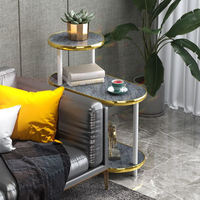 Style nordique moderne, luxe léger, salon simple, table d'appoint multi-niveaux, canapé et table basse, petit mobilier domestique