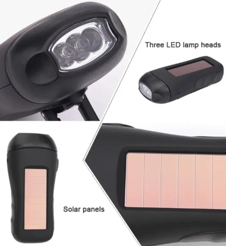 Neue Handkurbel Dynamo Taschenlampe USB wiederauf ladbare LED-Licht Taschenlampen Taschenlampen Notfall Solar Blinklicht