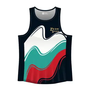 새로운 도착 탱크 탑 사용자 정의 로고 승화 인쇄 스포츠 singlets 남성 실행 singlets