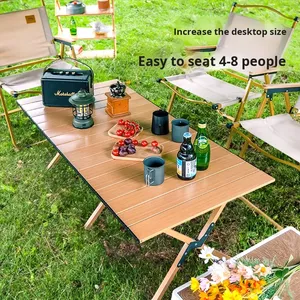 <b>Outdoor</b> Camping Folding <b>Table</b> Carbon Steel Roll <b>Table</b> Portable BBQ Picnic Party Dining X-shaped <b>Table</b> Lifestyle Leisure Roll - Product Image 4
