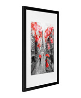 Ensemble de 5 cadres photo en bois massif noir personnalisés avec/sans passe-partout pour collage mural ou sur table