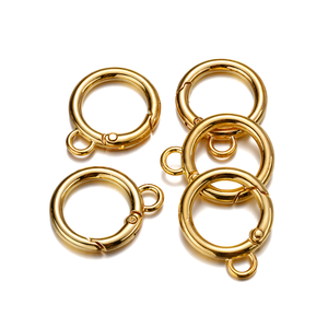 Gold Silver Rose Gold Spring O Ring <strong>Hook</strong> with Small <strong>Loop</strong> Charm Connector Metal Buckle Hanging Hardware Jewelry Accessories - Product Image 5
