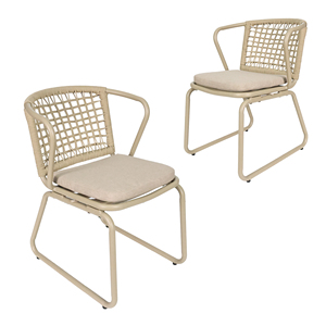 Fulin <span class=keywords><strong>Nisco</strong></span> เชือกผูกลูกออกแบบเก้าอี้อลูมิเนียมลานสวนพักผ่อนกลางแจ้ง - Product Image 6