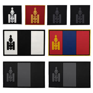 Écusson 3D triangulaire en PVC souple résistant à l'eau, motif <span class=keywords><strong>drapeau</strong></span> mongol, pour brassard et sac à dos - Product Image 1