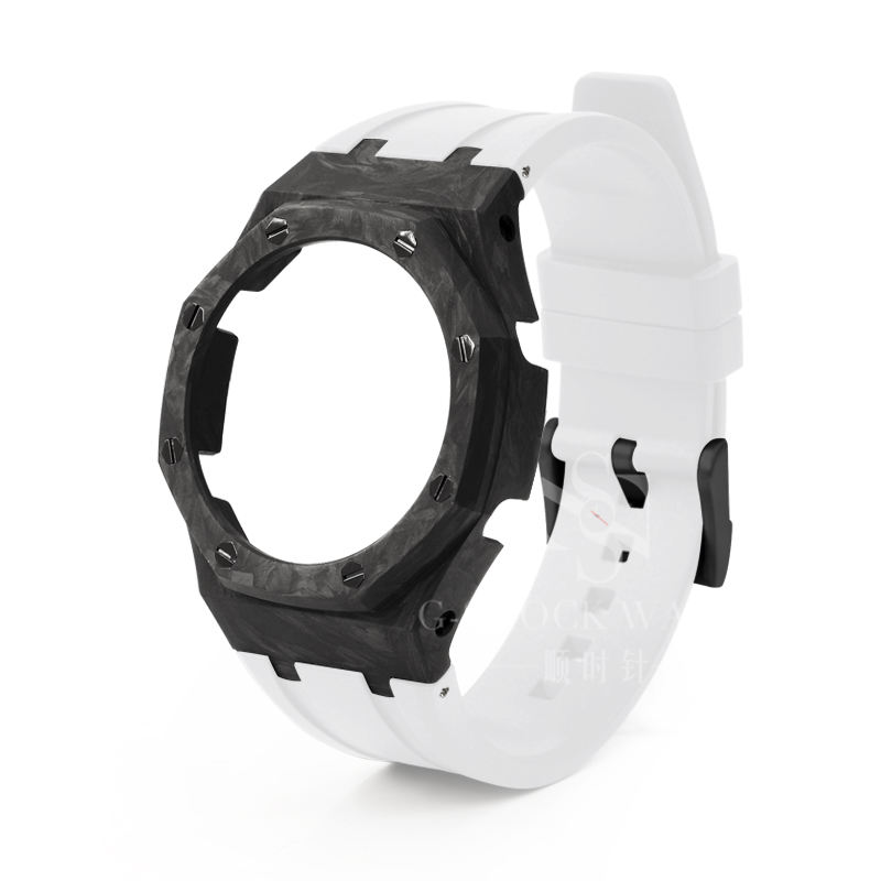 ตัวเรือนเมเทอไรต์ สายสีขาว หมุดตัวล็อคสีดำ