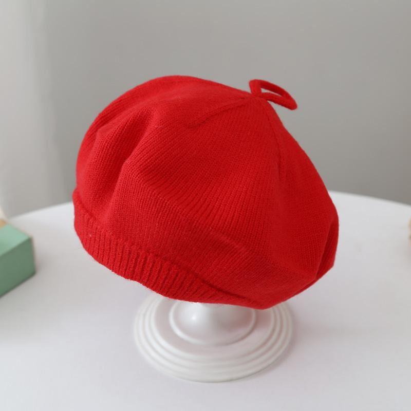 Rouge [béret en laine unie]