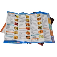 Papier de conception d'impression personnalisé plié à emporter les aliments Menu dépliant impression pour Restaurant dépliant Menus