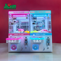 Mini machine à attraper les peluches, jeu solo, armoire transparente en acrylique, lumières LED néon, 25 kg, légère, pour cinéma