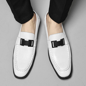 Zapatos de Hombre para Verano, de Punta Puntiaguda, con Suela de Goma Sólida, de Cuero Metálico, Transpirables, Antideslizantes, Sin Cordones, Casuales de Negocios para el Trabajo - Product Image 3