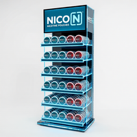 Vitrine personnalisée en acrylique LED pour sachets de nicotine, idéale pour la vente de snus et les boutiques de tabac