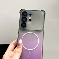 Coque de téléphone translucide dégradée couleur pastel givrée pour Samsung Galaxy S24-S26 UltraSoft avec protection magnétique des coins
