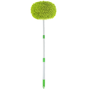 Mopa de Microfibra Chenille para Lavado de Autos, Plumero Telescópico con Cabezal Redondo y Mango de Acero Inoxidable para Limpieza Automotriz - Product Image 1