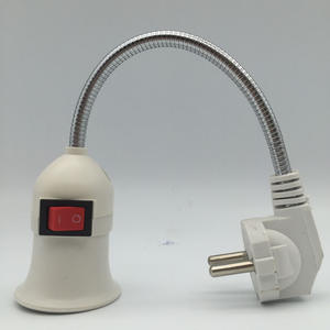 Portalámparas con tapa de rosca <span class=keywords><strong>E27</strong></span>, manguera de acero inoxidable, <span class=keywords><strong>enchufe</strong></span> de cable de la UE con alambre, precio de fábrica chino, soporte de luz Blub al por mayor - Product Image 3