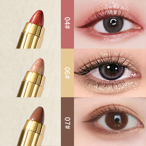 Barra de sombra de ojos de doble punta, maquillaje OEM, <span class=keywords><strong>6</strong></span> colores, resistente al agua, sombra de ojos perlada, Etiqueta Privada - Product Image 4
