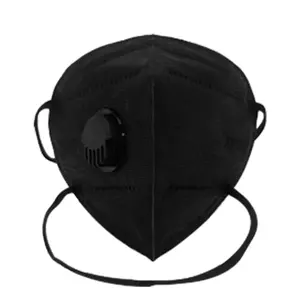 Venta al por mayor de fábrica, máscara protectora KN95 negra para la cabeza con protección de 6 capas con filtro de aire OEM de carbono, máscara facial