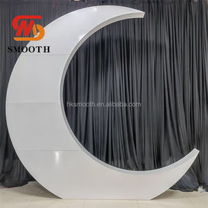 Arco Decorativo de Hierro de Lujo SMOOTH para Bodas, Soporte de Fondo en Forma de Luna, Fondo de Luna de Metal Blanco para Fiestas - Product Image 2