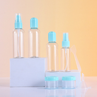 8pcs/Set Botol Perjalanan Mini Plastik Set Kemasan Kosmetik Kosong Pompa Losion Krim Jar Serum Krim Wajah Pembersih Masker