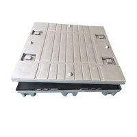 Bac de stockage en plastique robuste JOIN Blue avec couvercle et porte rabattable, compatible chariot élévateur, empilable pour entrepôt