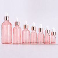 Bouteille compte-gouttes de sérum en verre personnalisé de 5ml 10ml 15ml 20ml 50ml 30 ml 100ml en or rose de sérum d'huile essentielle avec 30 ml