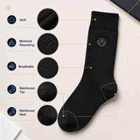 Chaussettes habillées décontractées pour hommes, en coton tricoté, respirantes, antibactériennes, avec logo personnalisé, écologiques, collection Printemps