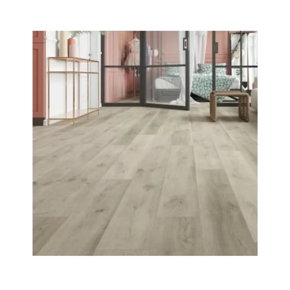 Màu Xám Granite thạch anh hạt LVT Sàn PVC glueless Vinyl bấm vào sàn gạch