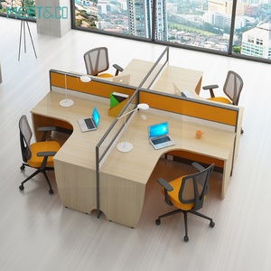 Durable <b>6</b> Person Office Workstation Table Modular Partition Modern Office Cubicle Design for Corporate Large Office Workstation - Product Image 1