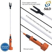 Piqueur Électrique Rechargeable à Double Fourche Longue Portée pour le Manipulation du Bétail (Vaches, Porcs, Moutons) – Chargement et Tri