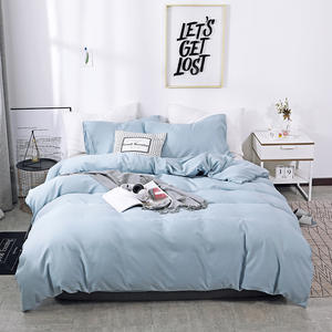 Housse <span class=keywords><strong>de</strong></span> couette, draps et couvre-lits en tissu brossé <span class=keywords><strong>de</strong></span> style moderne et simple, résistants à l'eau, 300 fils, couleur unie, best-seller - Product Image 3
