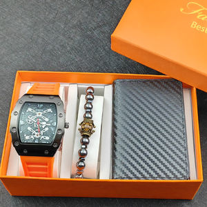 أزياء الرجال ساعات سوار المحفظة مع مربع مجموعة الساعات الفاخرة للرجال الهدايا مجموعة أوميا ساعات اليد الذكور ساعة ريلوجيو Feminino - Product Image 4