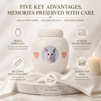 Urna Funeraria de Cerámica Ecológica Hecha a Mano con Huella de Pata para Mascotas (Perros y Gatos) - Venta al por Mayor de Fábrica