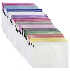 Pochettes de rangement étanches format A4 pour documents, jouets et fournitures de bureau – Sacs en filet avec fermeture éclair - Product Image 1