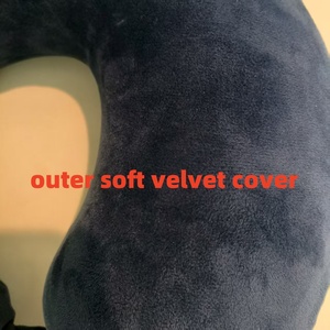 Hải quân màu xanh chuyến bay gối đính kèm Snap Dây đeo mềm có thể giặt Bìa Bộ nhớ bọt cho đầu cổ hỗ trợ cho máy bay ngủ - Product Image 4