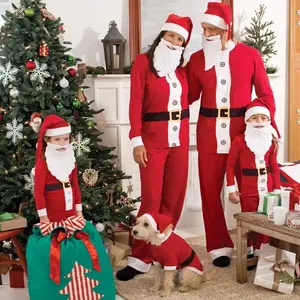 Lynmiss新款时尚搭配圣诞睡衣家庭红色家庭圣诞睡衣