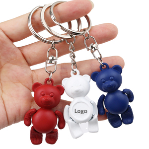 LLavero de oso de peluche de Metal con logotipo grabado con láser personalizado, regalos al por mayor, llavero de oso de Metal de aleación de Zinc - Product Image 1