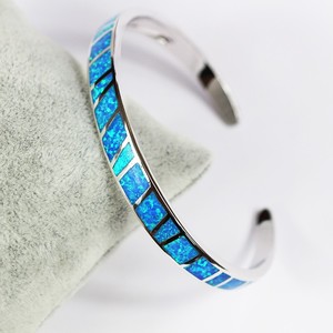 Brazaletes de moda de ópalo azul cuadrado geométrico, brazalete de joyería de alta calidad para hombres y mujeres, Pulseras de regalo de fiesta al por mayor al mejor precio - Product Image 4